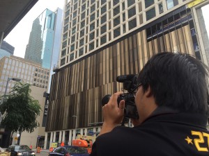 Binh shooting video in downtown Minneapolis